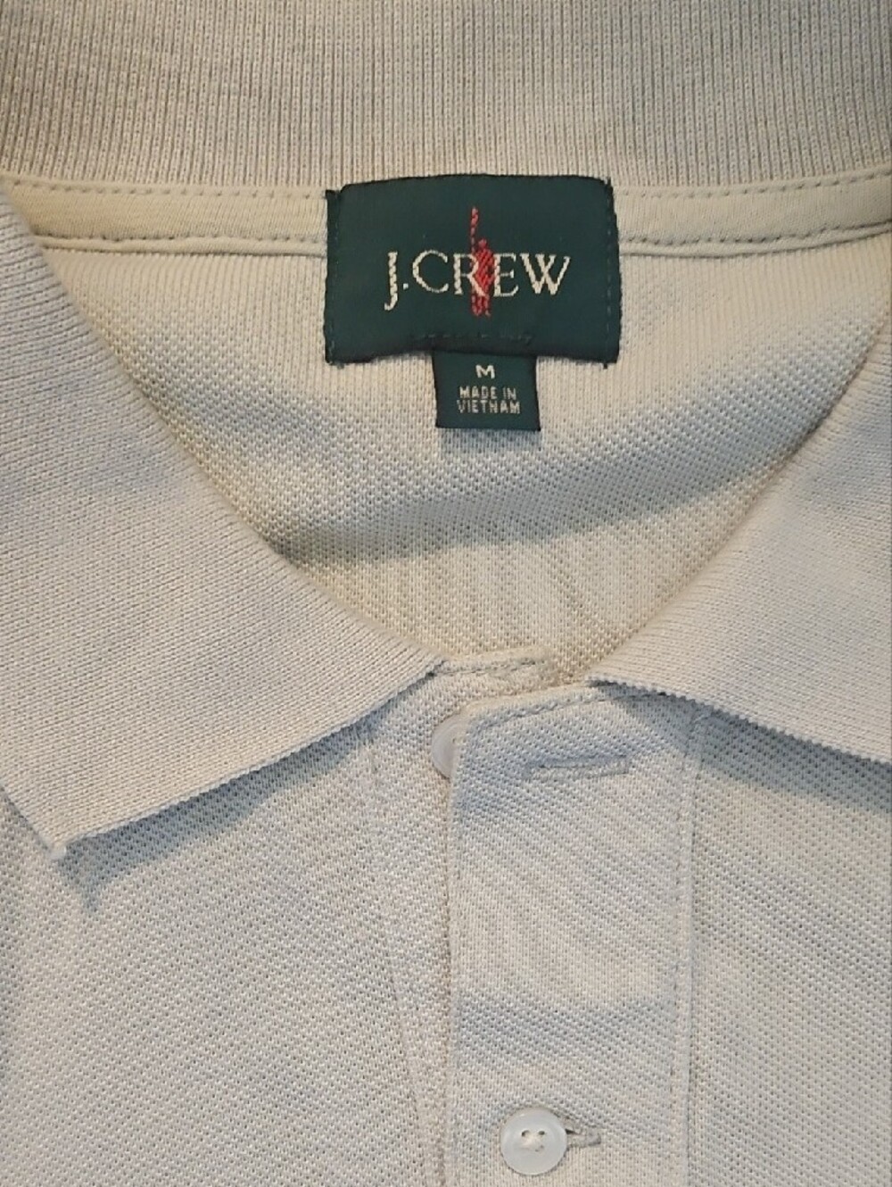 J. Crew Men's Classic Long-Sleeve Pique Polo – Stone - Picture 2 of 5
